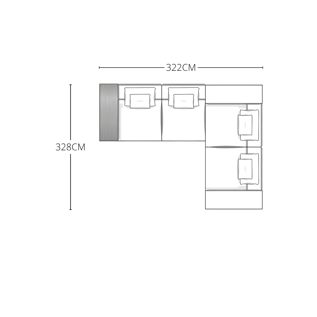 Gradis Sofa in L-Shape Corner