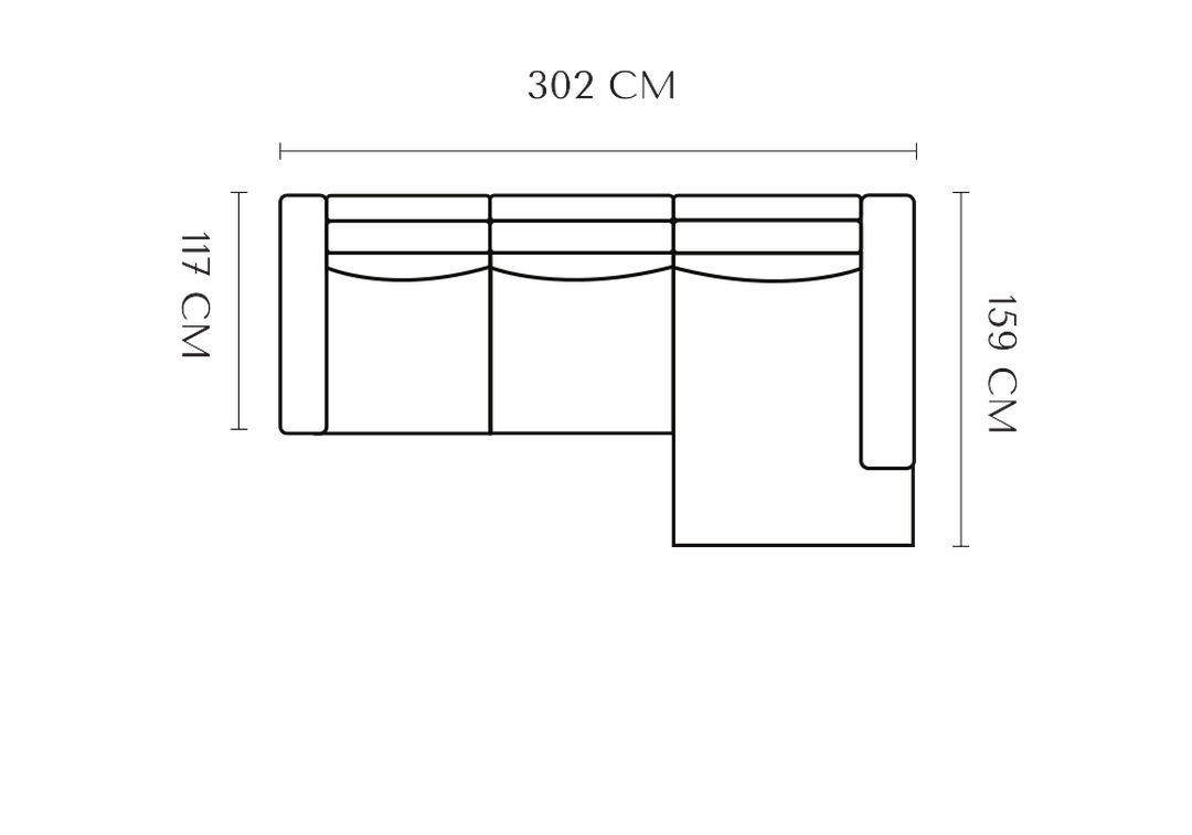 Hamiller Sofa in L-Shape with Wide Chaise